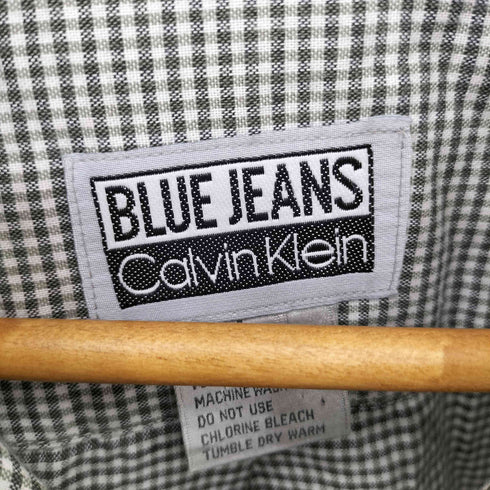 カルバンクラインジーンズ Calvin Klein Jeans BLUE JEANS 90s スナップボタン ギンガムチェックシャツ メンズ import:L